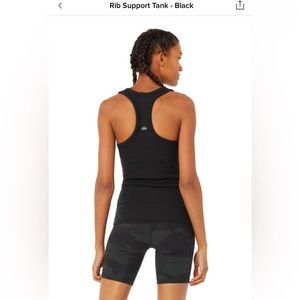 Alo Yoga Rib Support Tank Top - Size XS xsmall, black, racerback *NEW
